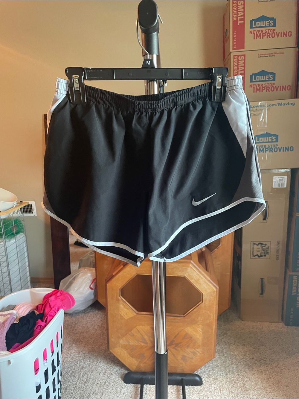 Nike Women's Black Athletic Shorts with White Trim